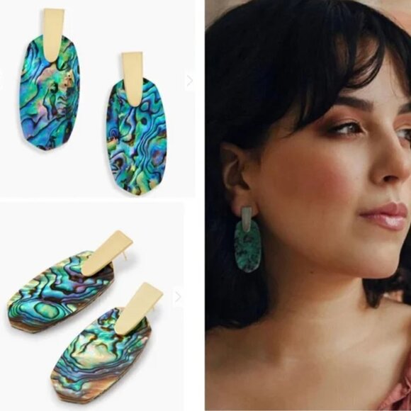 Kendra Scott Jewelry - New Kendra Scott Aragon Earrings in Gold Abalone Shell New With Tag